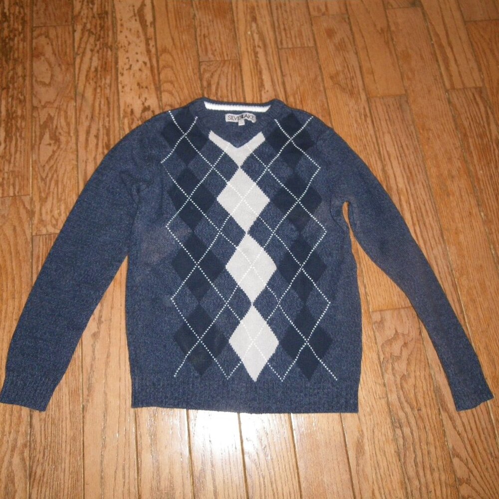 Boy's V-Neck Argyle Sweater